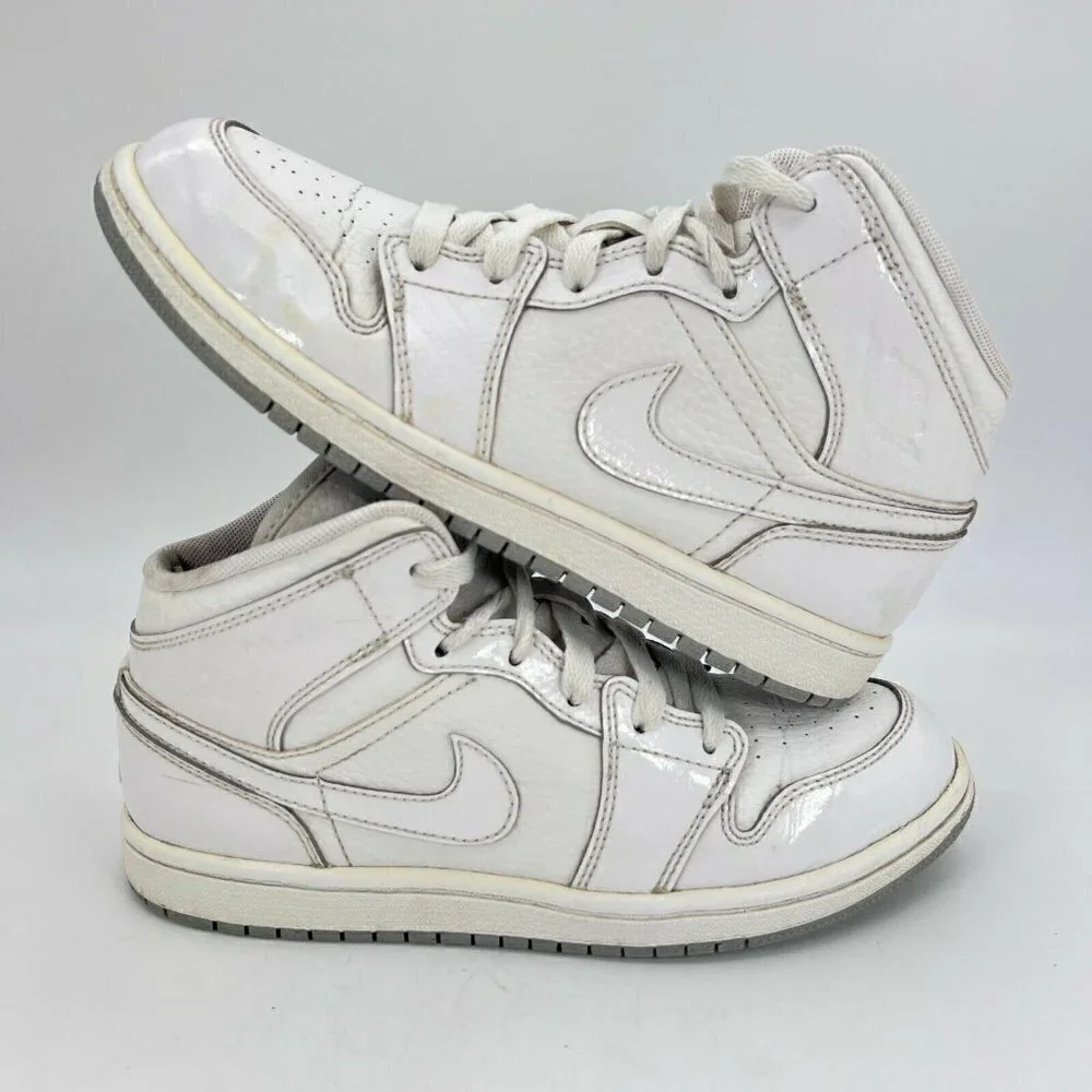 Nike Jordan 1 Phat White Wolf Grey Youth Sneaker Shoes 364772 102 Size 3 Y